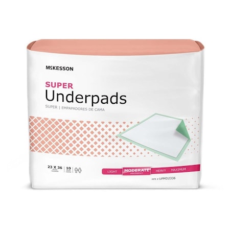 Mckesson Moderate Absorbency Underpad, 23 x 36 Inch, 10PK UPMD2336